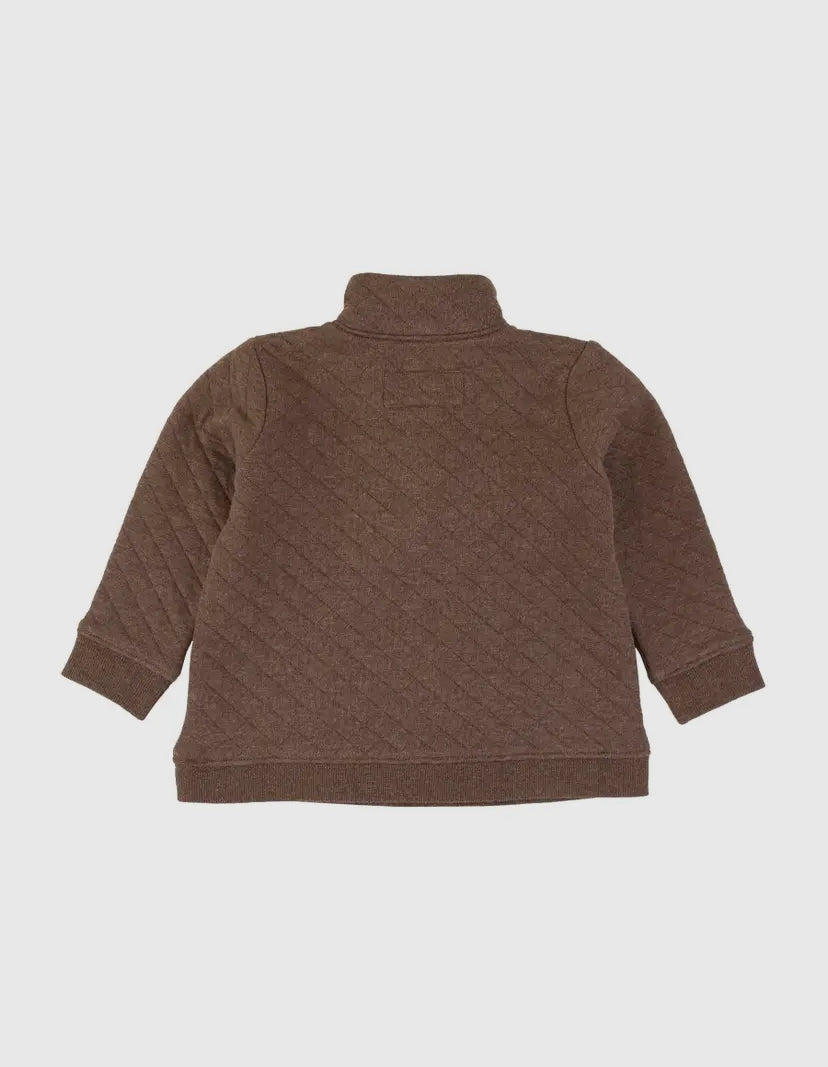 Heather Carafe Quilted Quarter Snap Sweatshirt