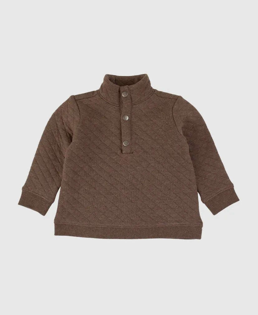 Heather Carafe Quilted Quarter Snap Sweatshirt