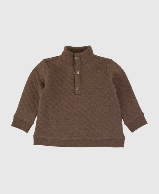 Heather Carafe Quilted Quarter Snap Sweatshirt