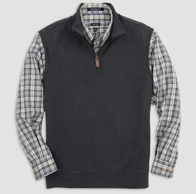 Paulo Charcoal Quarter- Zip Vest