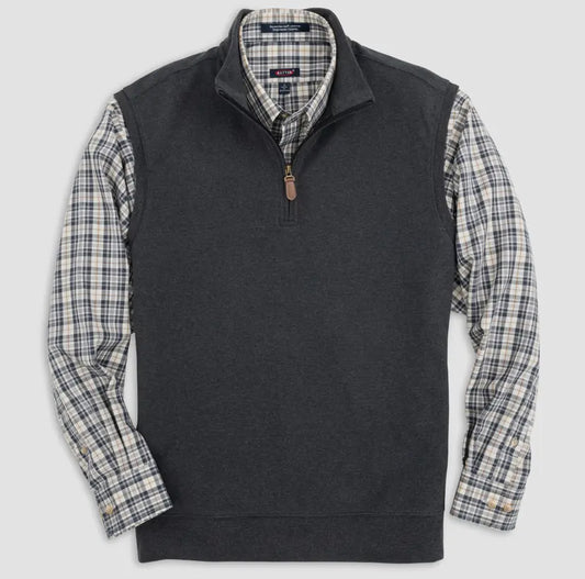 Paulo Charcoal Quarter- Zip Vest