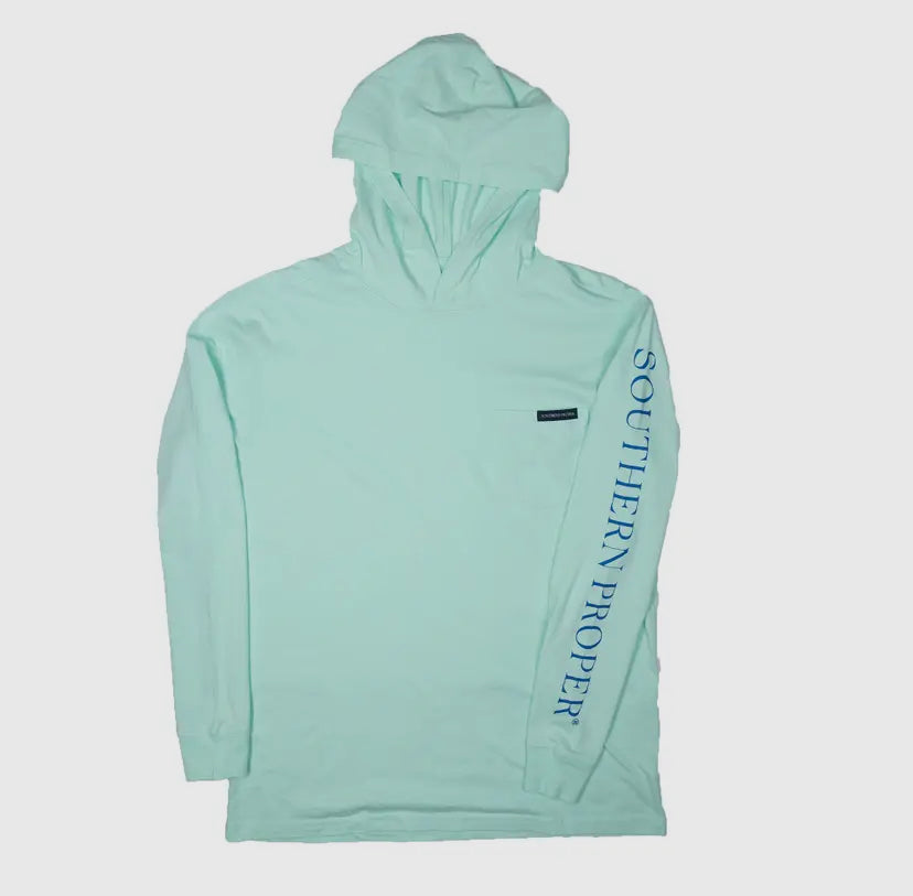 Southern Proper Hoodie Tee: Beach Glass