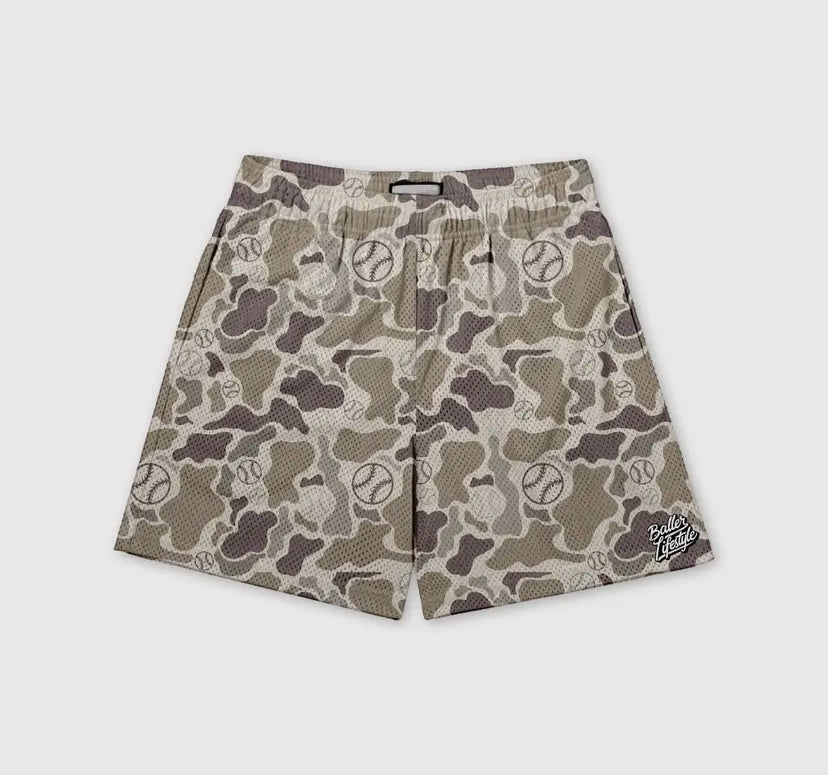 Baller Lifestyle Camo Baseball Shorts