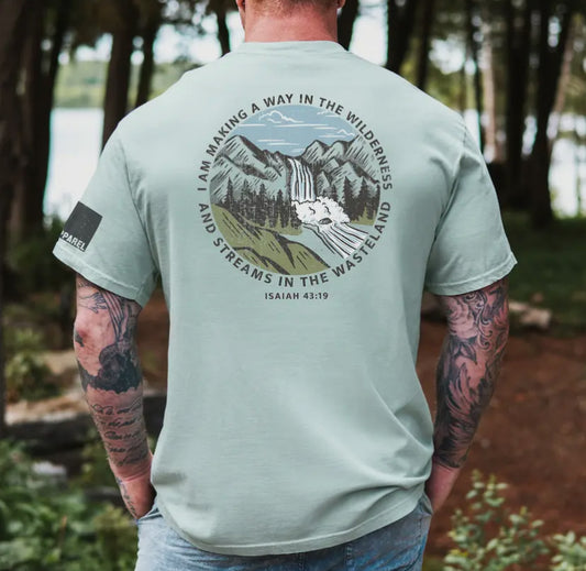 Streams in the Wasteland Christian Graphic Tee- Bay