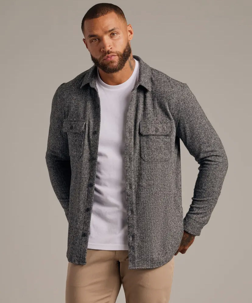 Heather Black Shirt Jacket