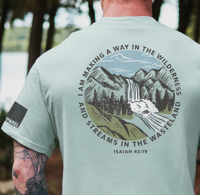 Streams in the Wasteland Christian Graphic Tee- Bay